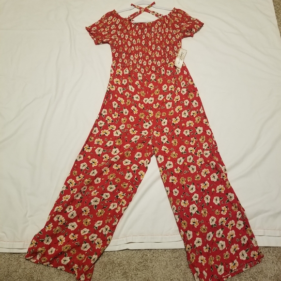 Indigo Rose Large Red Flower Jumpsuit - Picture 10 of 10
